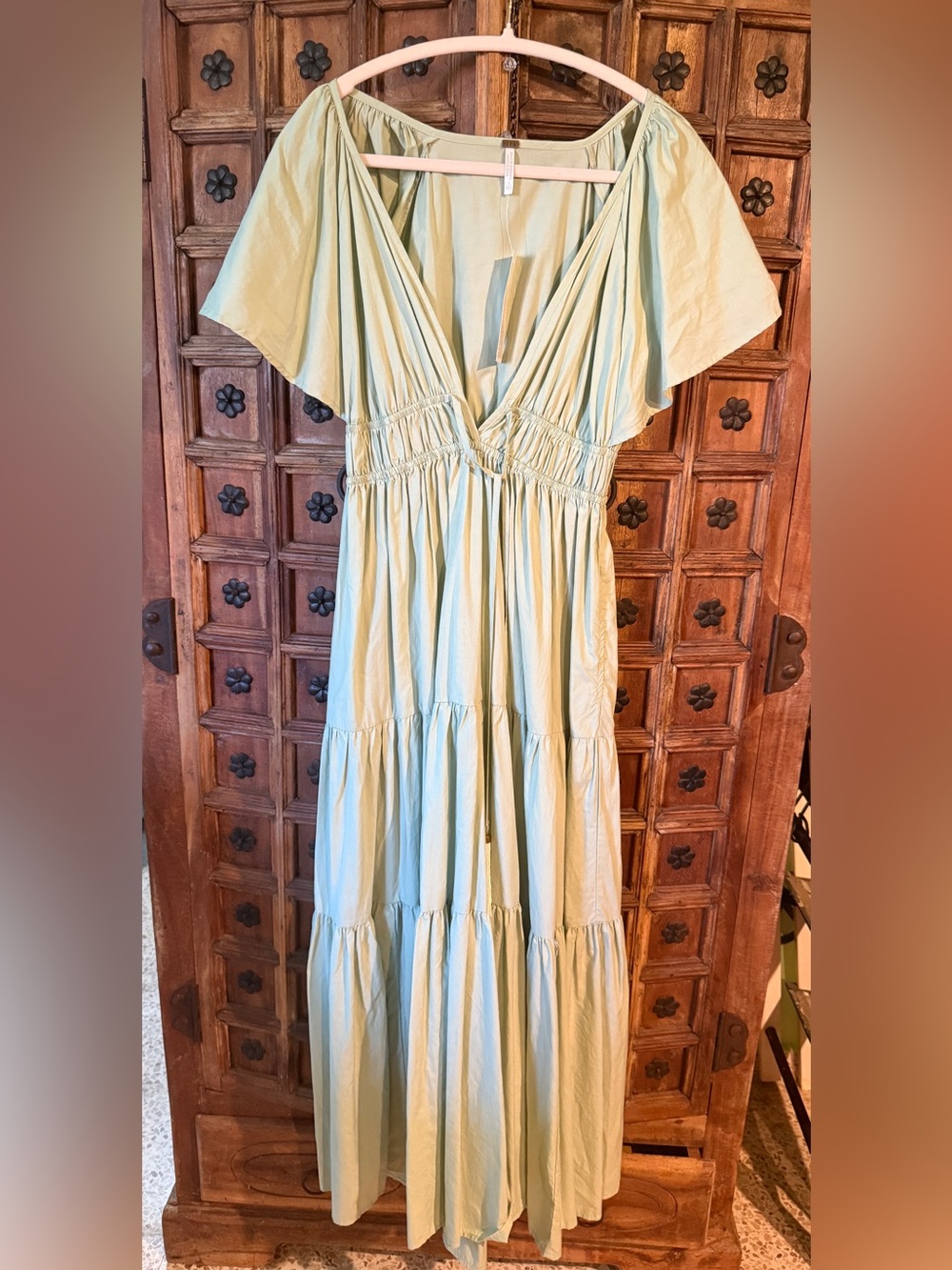 Young Fabulous & Broke Light Sage Tiered Maxi Dress